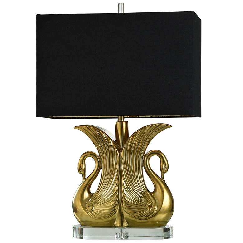 Image 1 Vogel 33 inch High Antique Gold Crystal Base Table Lamp