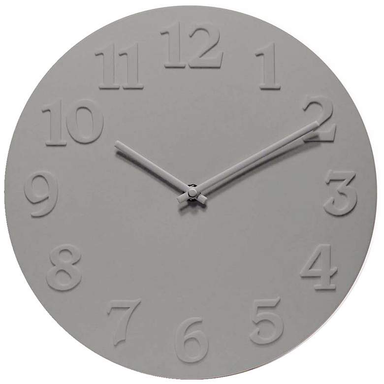 Image 1 Vogue 11 3/4 inch Wide Round Gray Wall Clock
