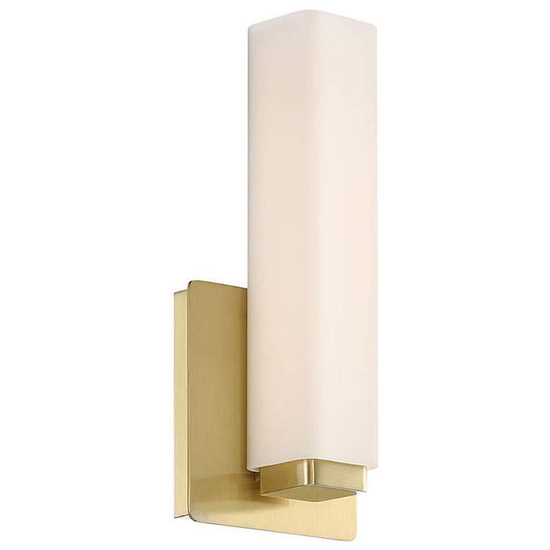 Image 1 Vogue 5"H x 11"W 1-Light Wall Sconce in Brushed Brass