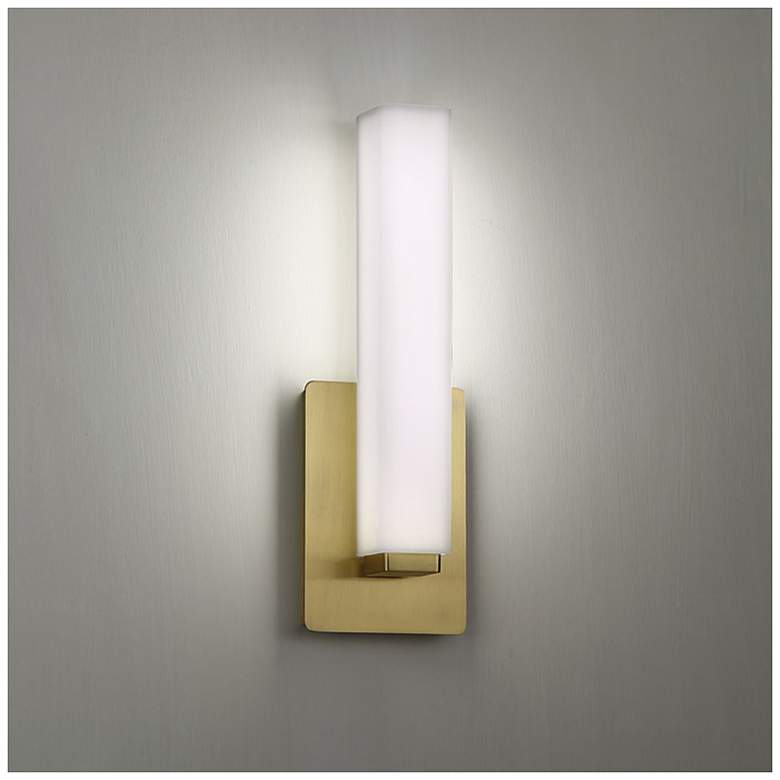 Image 4 Vogue 5"H x 11"W 1-Light Wall Sconce in Brushed Brass more views