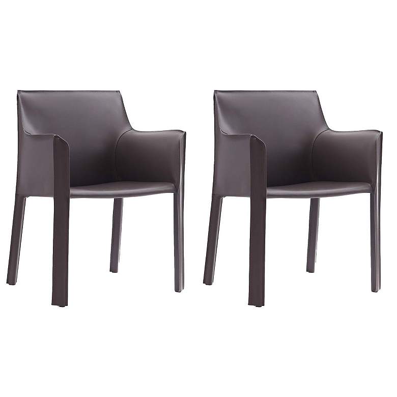 Image 1 Vogue Arm Chair in Grey (Set of 2)