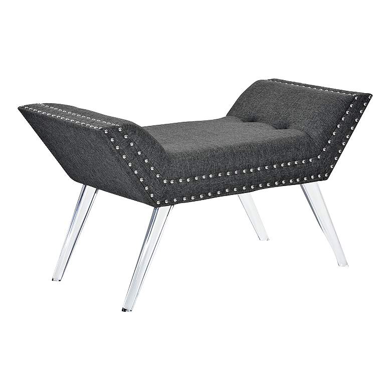 Image 1 Vogue Carbon Gray Fabric and Acrylic Bench