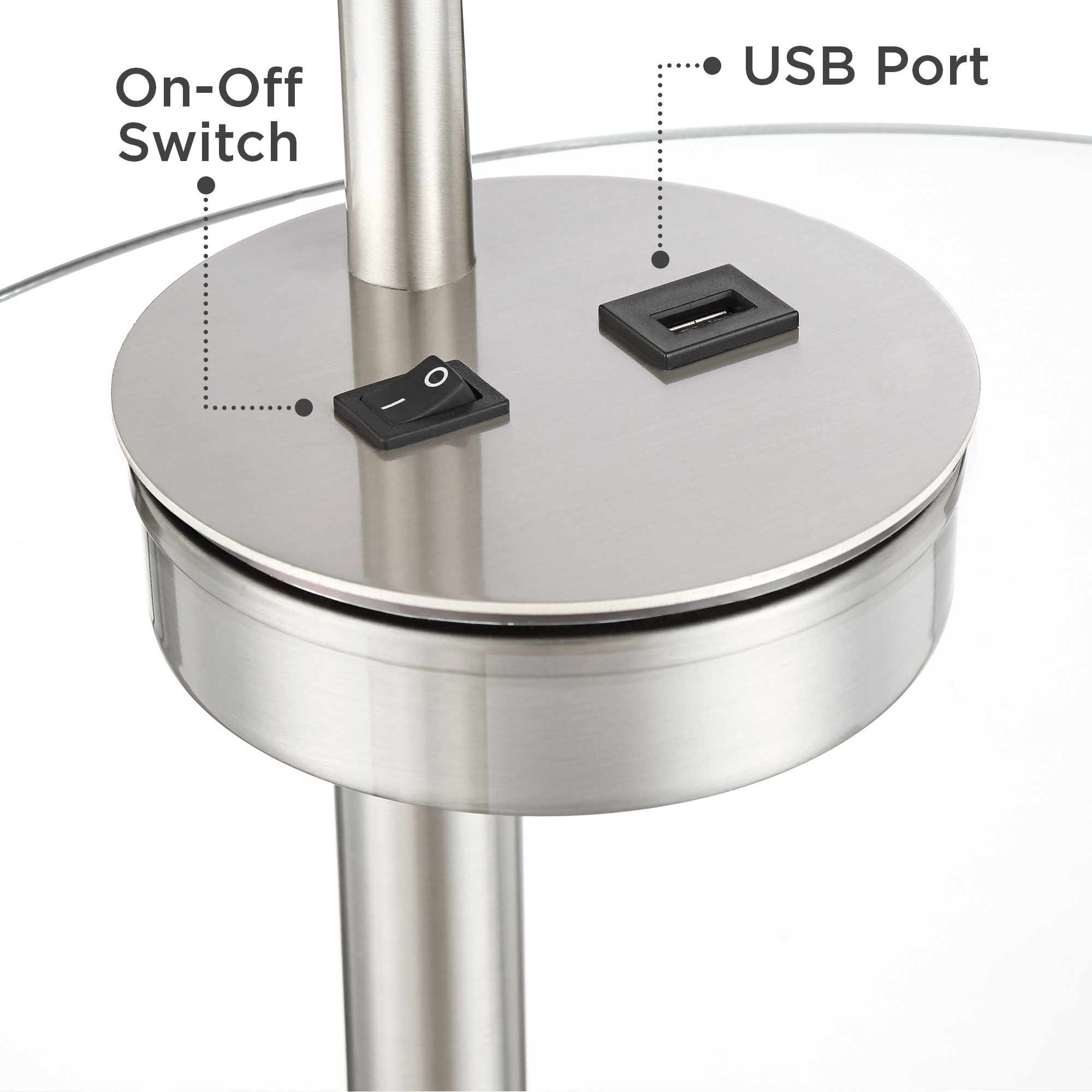 vogue floor lamp with tray table and usb port