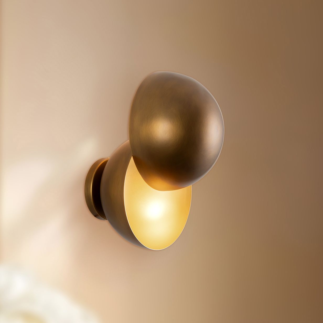 Thumbnail1 of Void 12-in Vintage Brass dimmable LED Wall Sconce