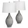 Volcanic Shimmer Smoke Gray Table Lamps Set of 2