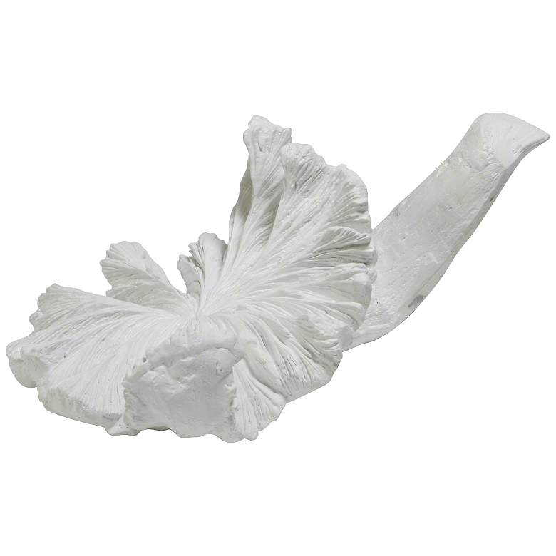 Image 1 Volcano Large White 14 inch Wide Eco-Stone Mayan Flower Accent