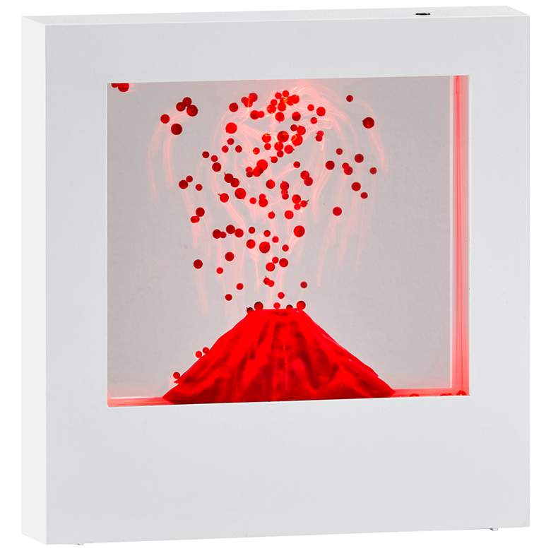 Image 1 Volcano White Battery-Operated Red LED Light Box