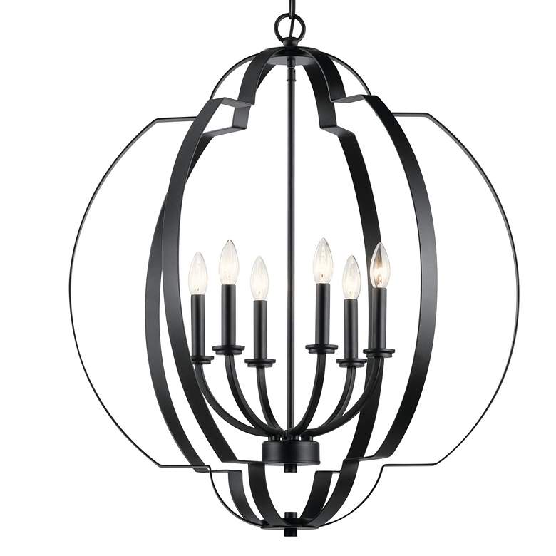 Image 2 Voleta Black Foyer Chandelier 6Lt more views