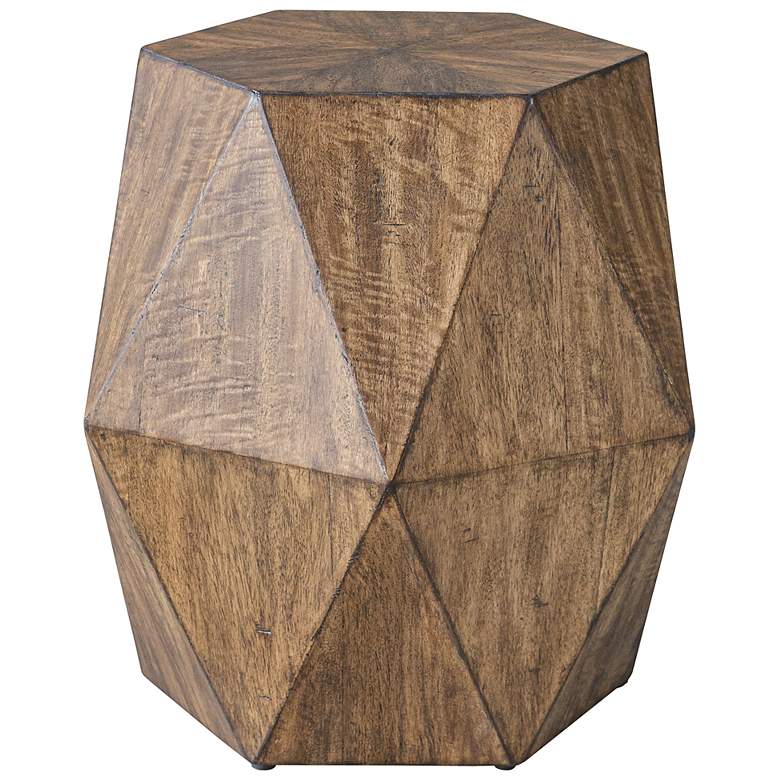 Image 2 Volker 18" Wide Burnished Honey Wood Geometric Accent Table