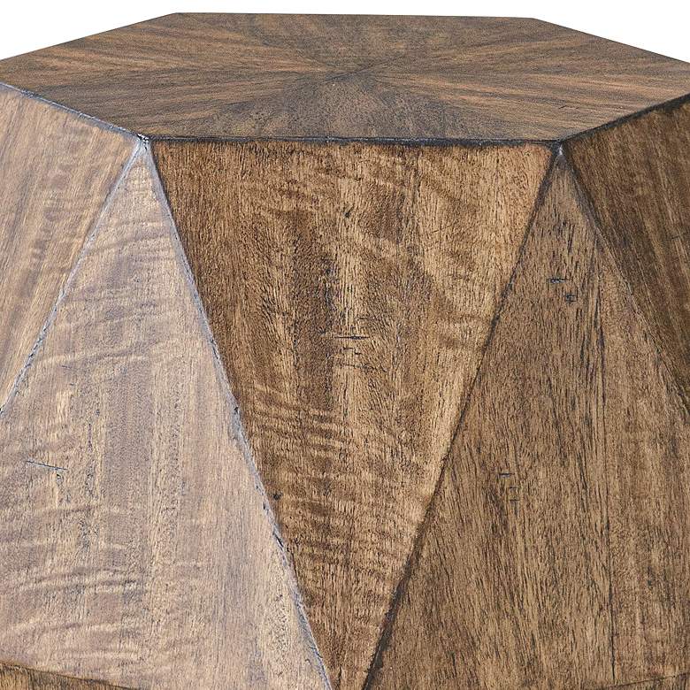 Image 3 Volker 18" Wide Burnished Honey Wood Geometric Accent Table more views