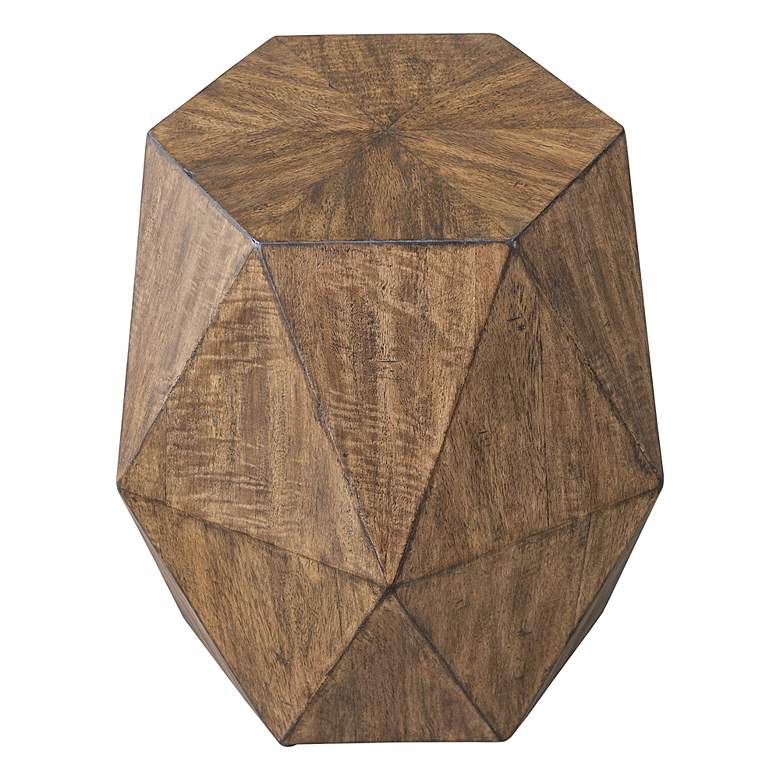 Image 5 Volker 18" Wide Burnished Honey Wood Geometric Accent Table more views