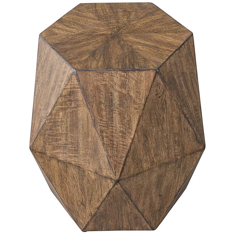 Image 7 Volker 18" Wide Burnished Honey Wood Geometric Accent Table more views