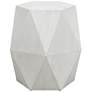 Volker 18" Wide White Ceruse Geometric Wood Accent Table