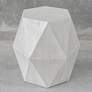 3_Volker 18" Wide White Ceruse Geometric Wood Accent Table more views