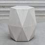 4_Volker 18" Wide White Ceruse Geometric Wood Accent Table more views