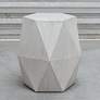 Volker 18" Wide White Ceruse Geometric Wood Accent Table