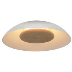 Volo 14" Wide Blanc White Washed Oak Disc LED  Flush Mount w/ White Shade