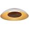 Volo 14" Wide Cava Walnut Disc LED Flush Mount w/ White Shade