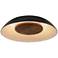 Volo 14" Wide Deux Walnut Disc LED Flush Mount w/ Black Shade