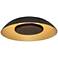 Volo 14" Wide Noir Dark Walnut Disc LED Flush Mount w/ Black Shade