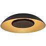 Volo 14" Wide Noir Dark Walnut Disc LED  Flush Mount w/ Black Shade