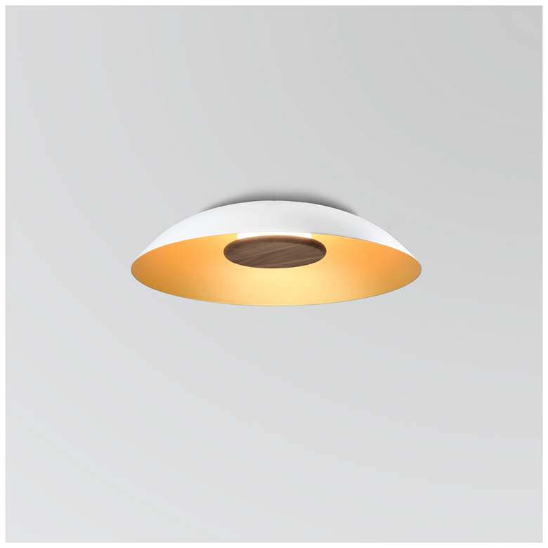 Image 1 Volo 24 inch Cava White &amp; Brushed Brass 3000K LED Flush Mount