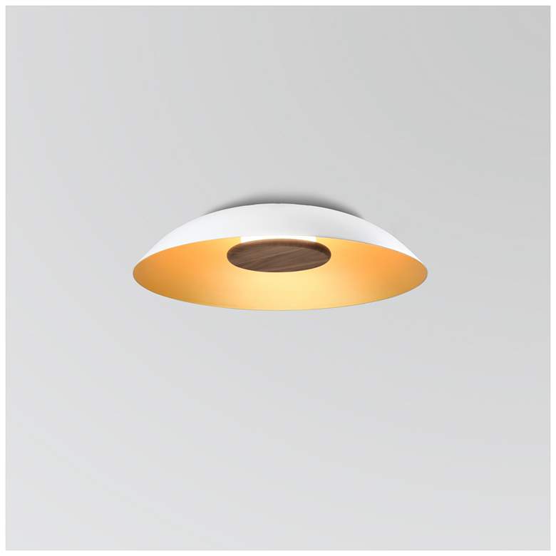 Image 1 Volo 24" Cava White & Brushed Brass 3500K LED Flush Mount