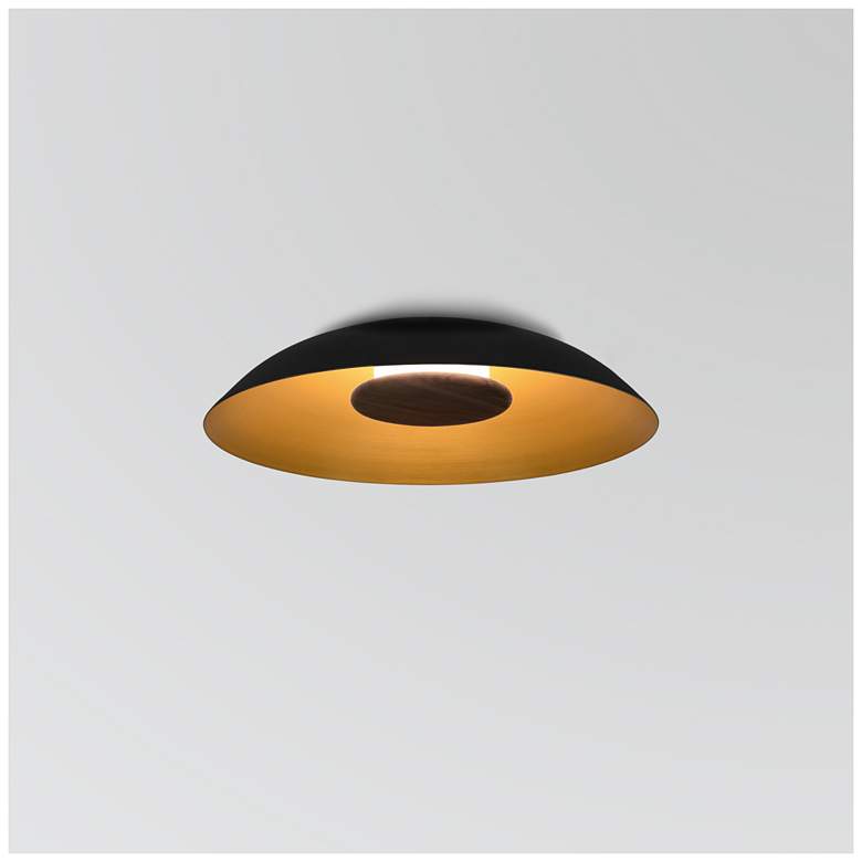Image 1 Volo 24" Noir Black & Brushed Brass 2700K LED Flush Mount