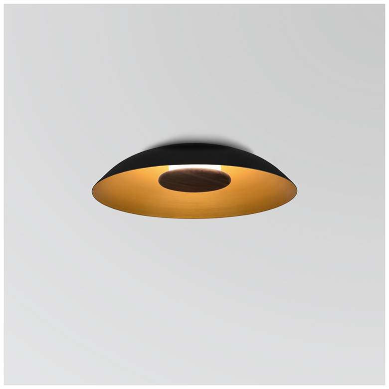 Image 1 Volo 24 inch Noir Black &#38; Brushed Brass 2700K LED Flush Mount