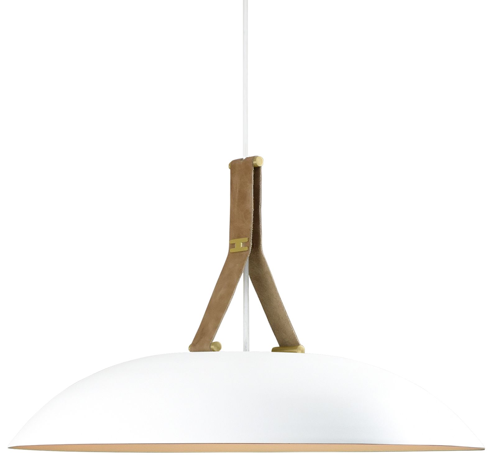 Volo Blanc 24" Brushed Brass 3500K LED Pendant w/ White Shade
