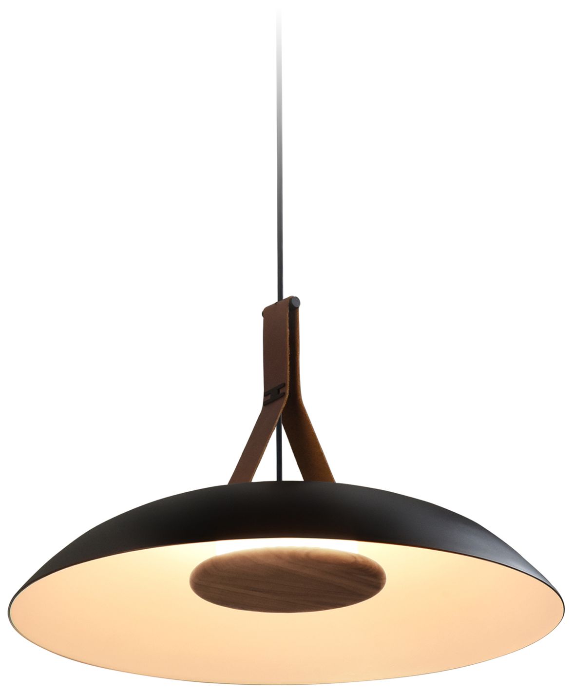 Image 2 Volo Deux 24" Black 2700K LED Pendant With Black & White Shade more views