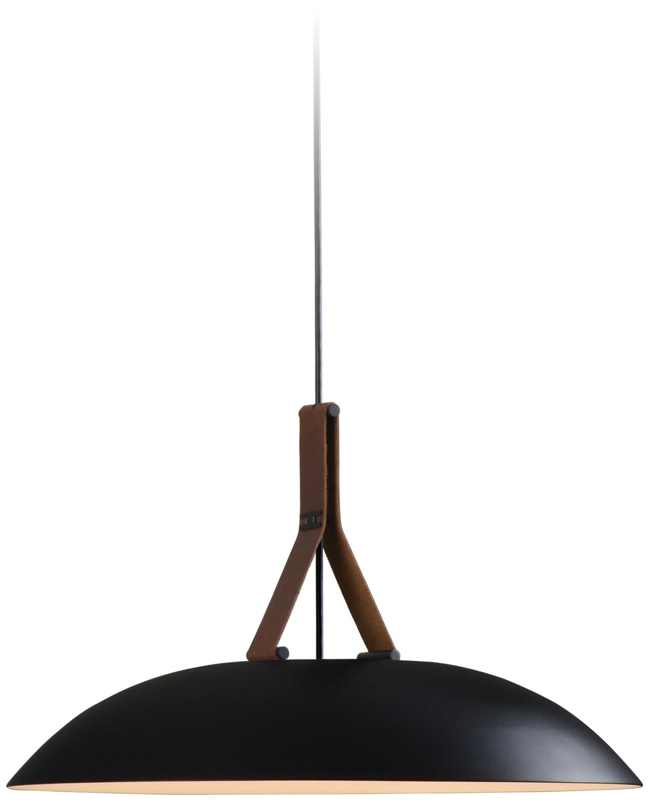 Volo Deux 24" Black 4000K LED Pendant With Black &amp; White Shade
