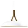 Volo Pendant - Blanc - White Shades - Brass Accents - Tan Leather