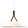 Volo Pendant - Cava - White Exterior & Brass Interior Shade - Brass Acc