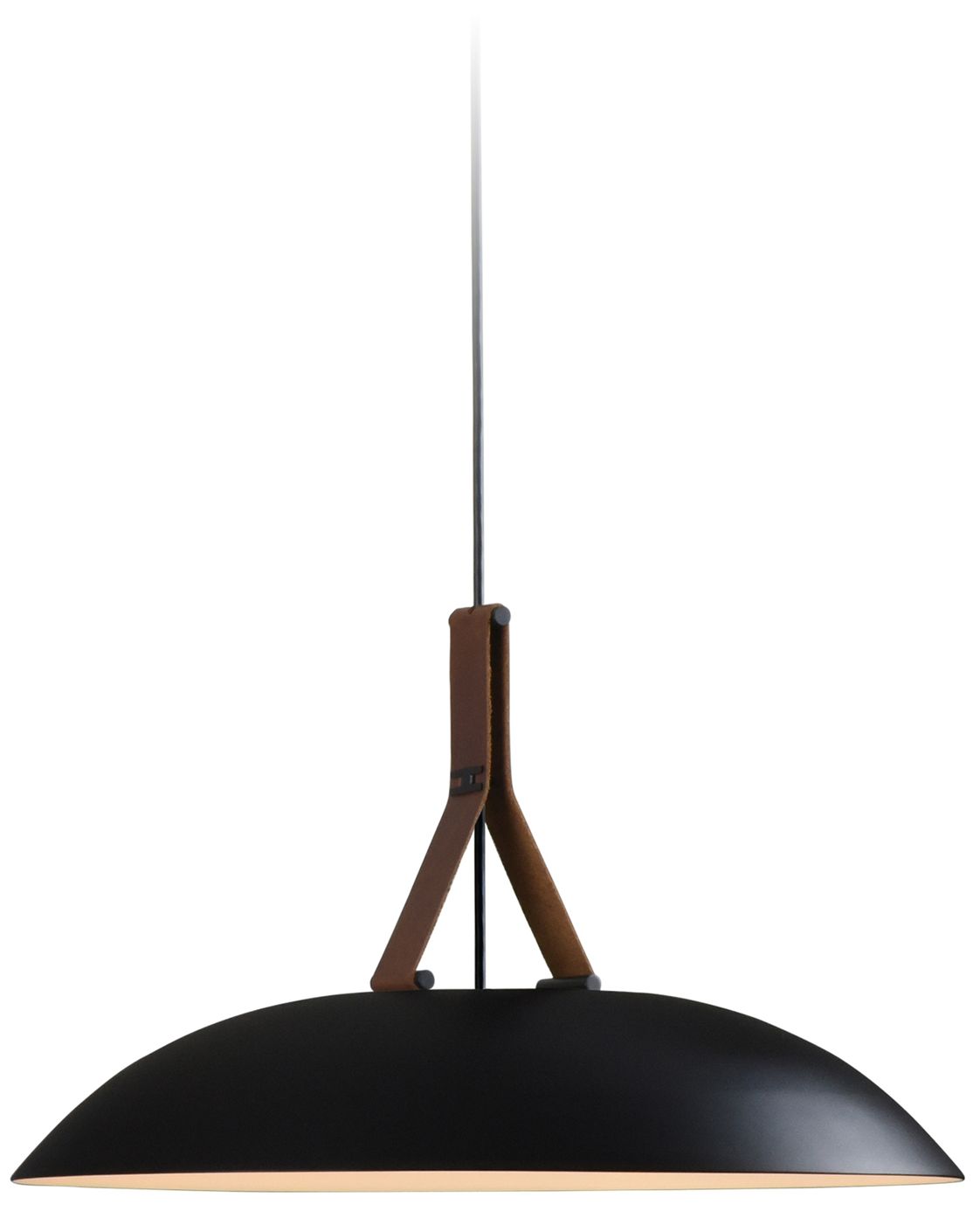 Volo Pendant - Deux - Black Exterior &; White Interior Shade Made to Order