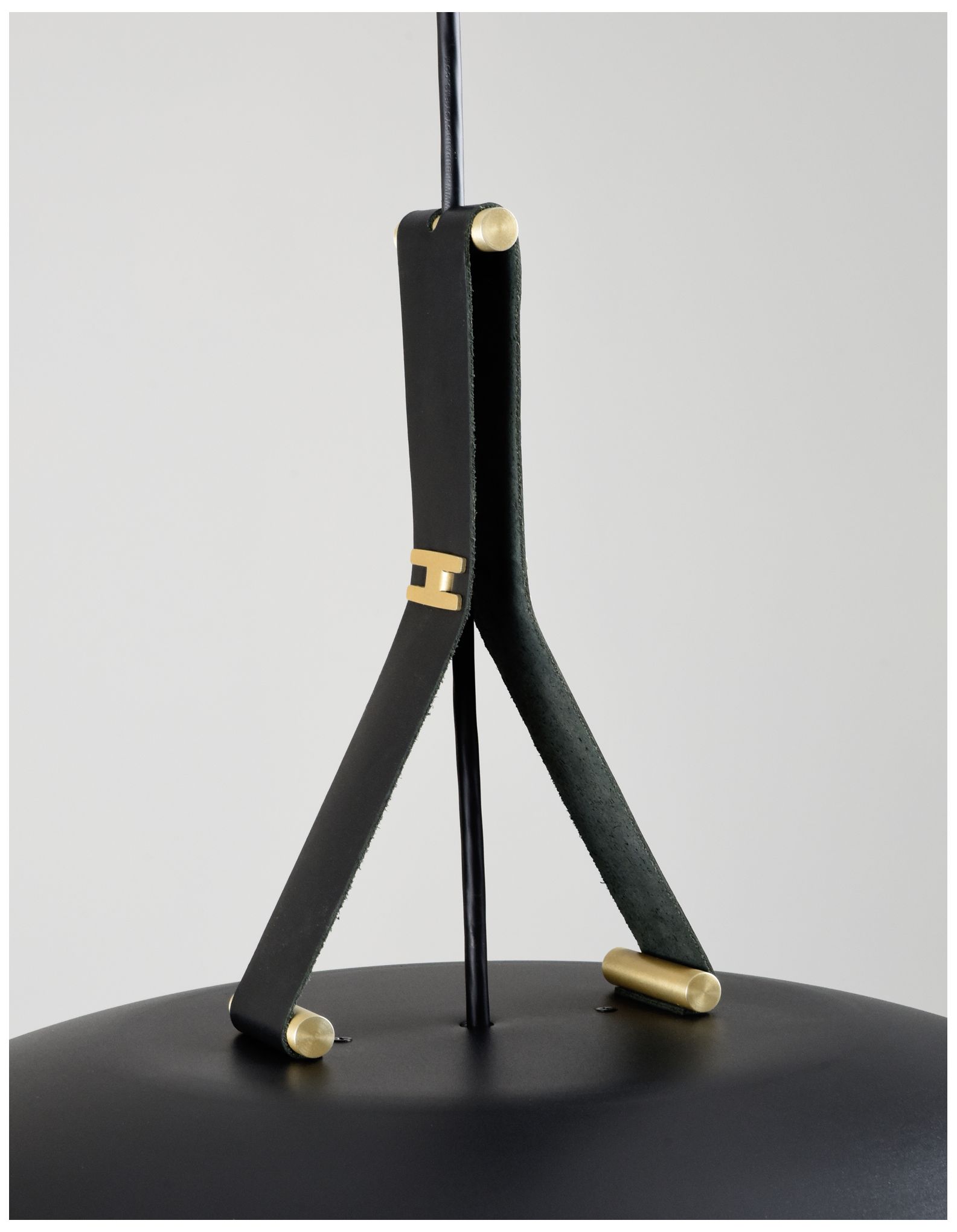 Image 6 Volo Pendant - Noir - Black Exterior &; Brass Interior Shade Made to Or more views
