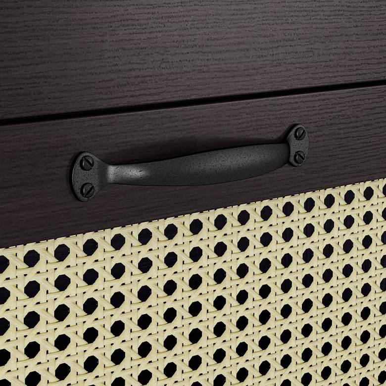 Image 4 Volpey 31 1/2" Wide Espresso Wood Rattan 4-Drawer Chest more views
