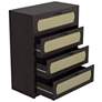 Volpey 31 1/2" Wide Espresso Wood Rattan 4-Drawer Chest