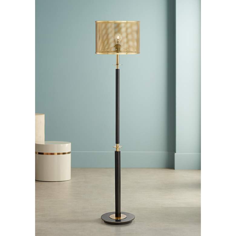 Image 1 Volt Warm Brass Perforated Metal Floor Lamp