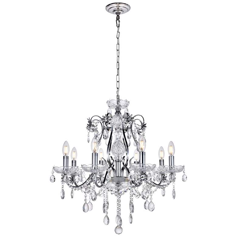 Image 1 Voltaire Collection 26 inch Wide Chrome Finish Traditional Chandelier