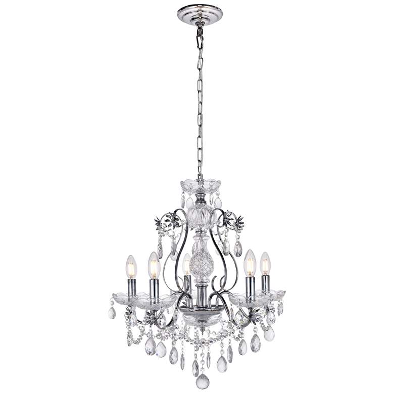 Image 1 Voltaire Collection Chandelier D22 H22 Lt:5 Chrome Finish
