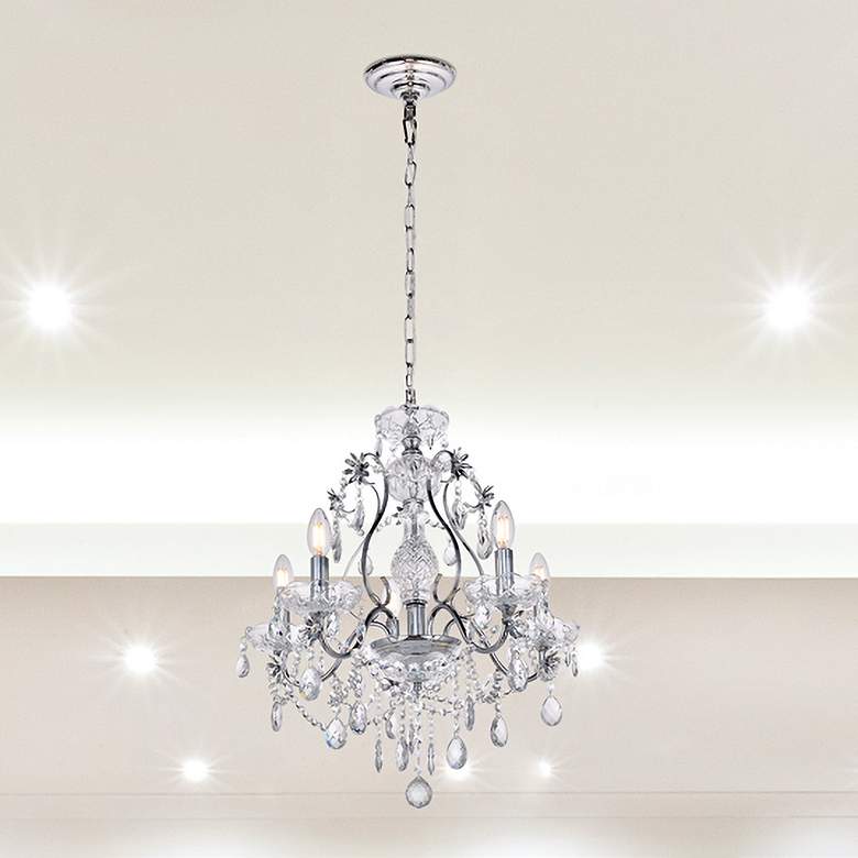 Image 1 Voltaire Collection Chandelier D22 H22 Lt:5 Chrome Finish