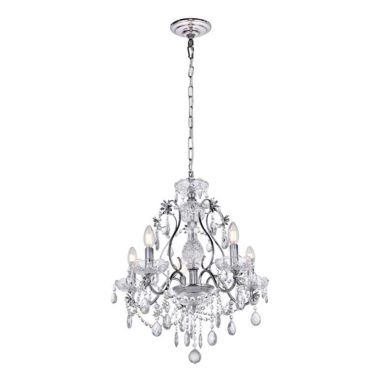 Image 4 Voltaire Collection Chandelier D22 H22 Lt:5 Chrome Finish more views