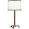 Voltaire Modern Brass and Saddle Leather Table Lamp