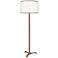 Voltaire Modern Brass with Saddle Leather Floor Lamp