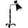 Voltaire Polished Nickel with Black Leather Desk Lamp