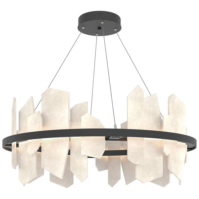 Image 2 Volterra 38" Wide Black Circular LED Pendant