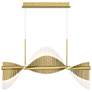 1_Voltik 39 1/2"W Matte Gold LED Linear Chandelier