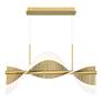 2_Voltik 39 1/2"W Matte Gold LED Linear Chandelier more views