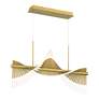 3_Voltik 39 1/2"W Matte Gold LED Linear Chandelier more views